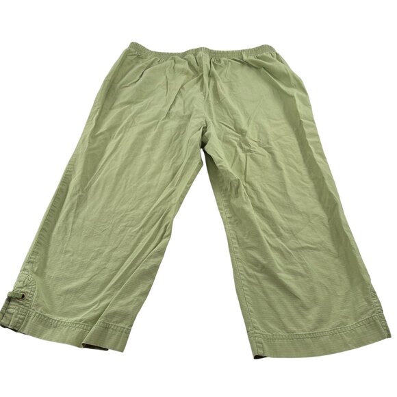 Alfred Dunner Green Capri Pants Size 12 Cotton pull on elastic waist‎ - Picture 9 of 10